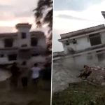 Assam Floods 2022: Part of Two-Storied Building of Bhangnamari Police Station Sinks Due to Flood in Nalbari District (Watch Video)